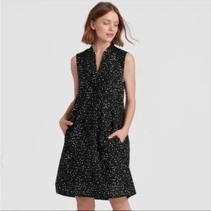 Eileen Fisher Organic Cotton Polka Dot A-Line Dress Size S/P